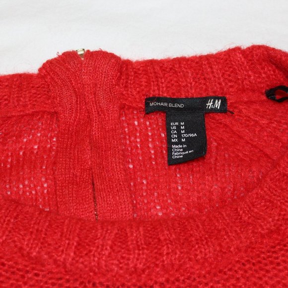 H&M Red Mohair blend sweater - Picture 2 of 4